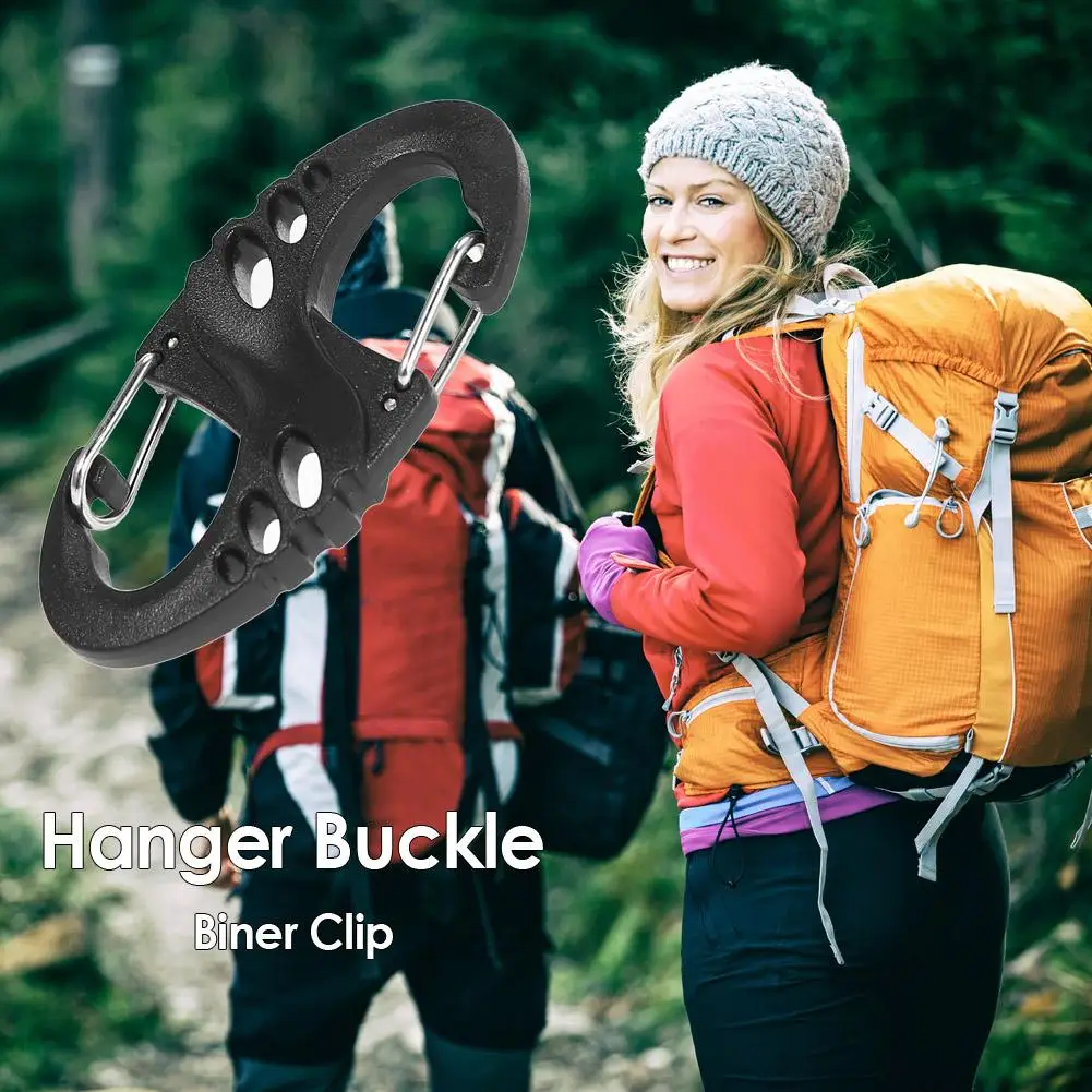 

Biner Clip Outdoor 8 S Shape Кемпинг мягкая вешалка для рюкзака быстросъемная Пряжка для путешествий легко носить с собой