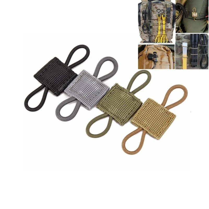 

4pcs Tactical MOLLE Elastic Molle Ribbon Buckle Tactical Binding Retainer for Antenna Stick Pipe Elastic Rope Webbing Buckle