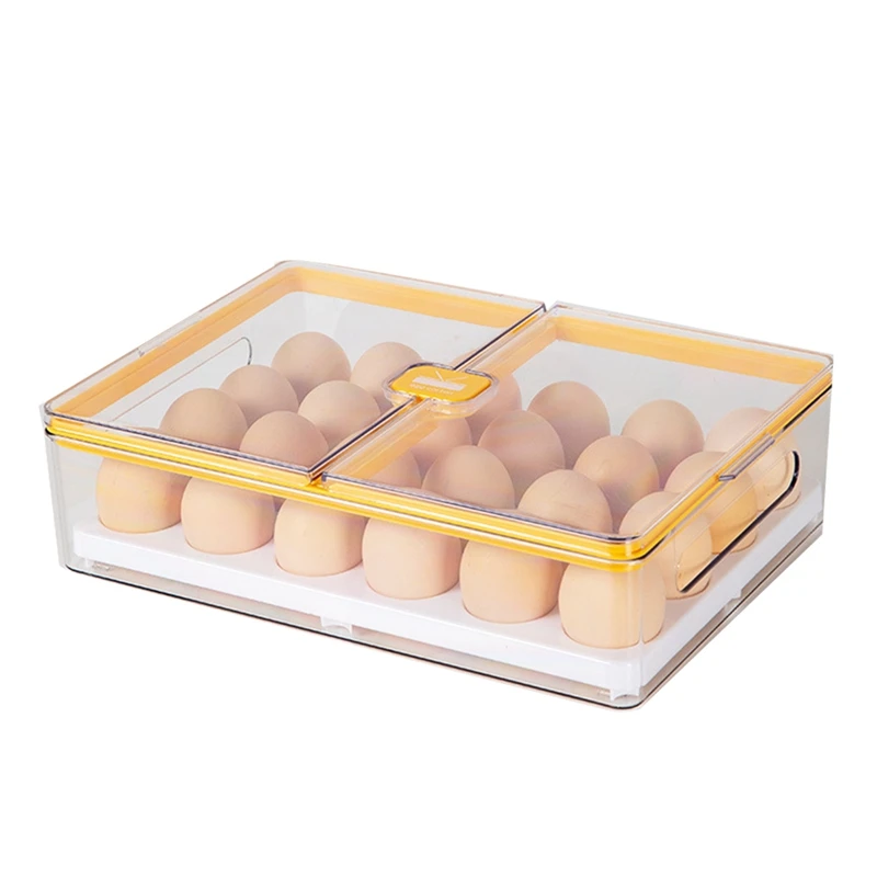 

Kitchen Transparent Egg Box With Lid Refrigerator Fresh-Keeping Storage Box Household Egg Rack Freezer Seal Bins