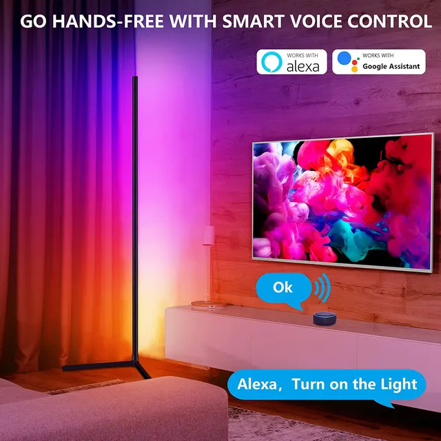 Living Room Corner Floor Lamp 150 Tuya LED Smart RGB Mood Light for Bedroom Nordic Home Decor Table Lamp Interior Stand lighting 2