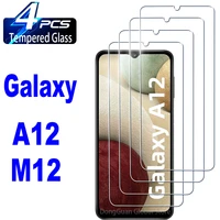 2 4Pcs Tempered Glass For Samsung Galaxy A12 M12 A12 Nacho F12 Screen Protector Glass Film