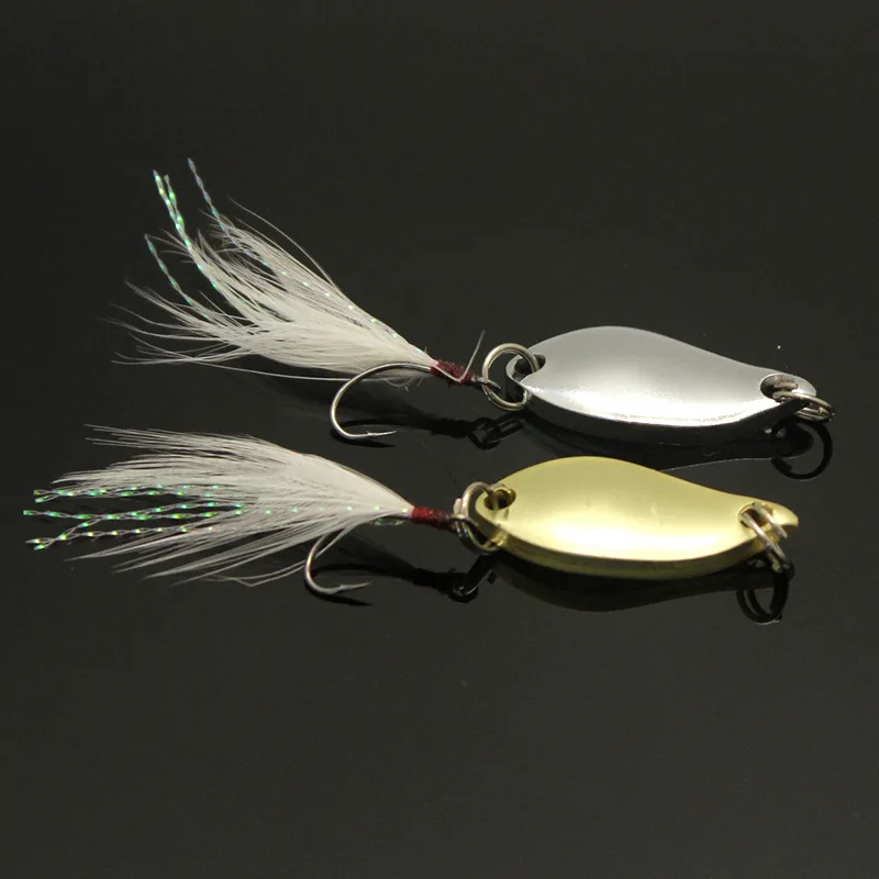

1pcs 5g Single hook with hair, horse mouth with hair, hook road, sub-fake bait, spoon type sequin fishing