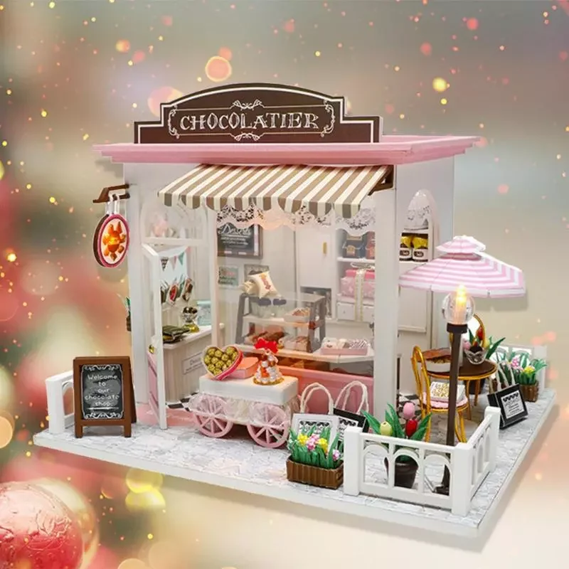 Миниатюрный Кукольный дом мебель для детей и взрослых Модель виллы строительные