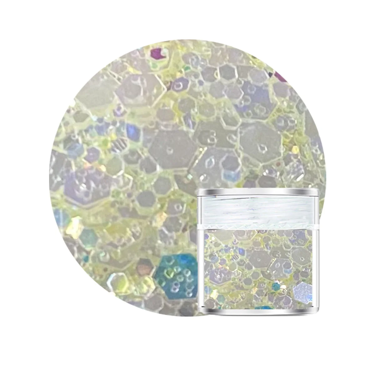 

Holographic Mixed Hexagon Shape Chunky Nail Glitter Silver Sequins Laser Sparkly Polish Slices Manicure Nails Art Decoration