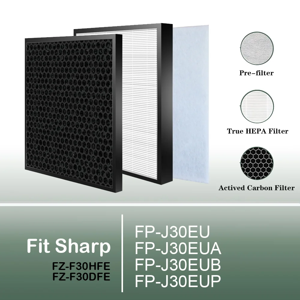 HEPA filter FZ-F30HFE Carbon filter FZ-F30DFE для очистителя воздуха Sharp FP-J30EU FP-J30EUA FP-J30EUB