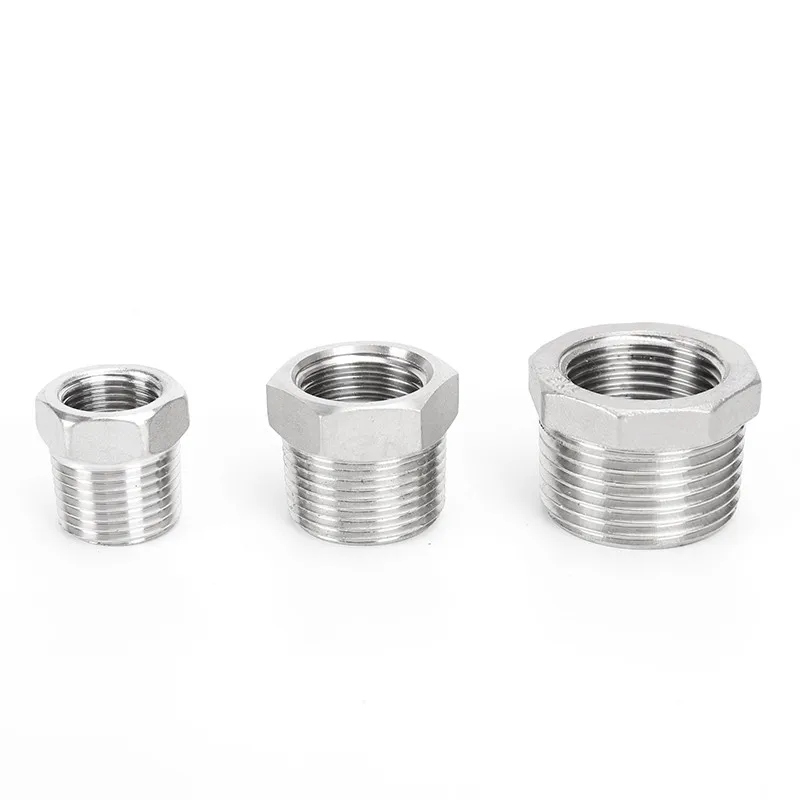 

1/8" 1/4" 3/8" 1/2" 3/4" 1" 1-1/4" NPT Male To Female Thread 304 Stainless Steel Reducer Bushing Reducing Pipe Fitting Connector