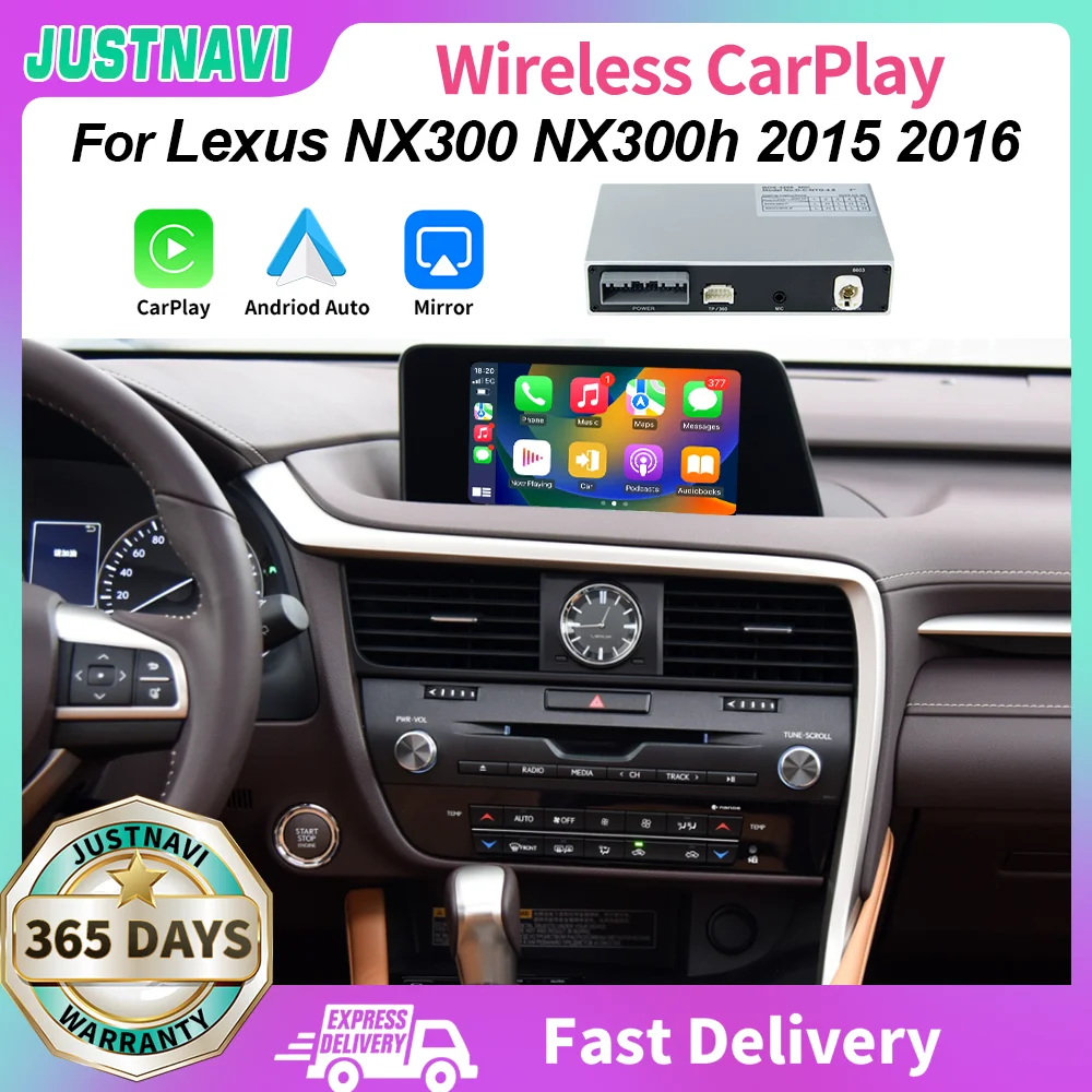 

JUSTNAVI Wireless Apple Carplay Android Auto Decodr Box For Lexus NX300 NX300h 2015 2016 Car GPS Navigation Radio Multimedia