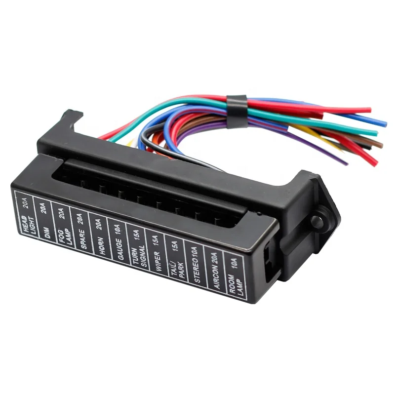 

12Way DC 12V Volt Fuse Box Block Holder ATC ATO 2-input 12-ouput Wire