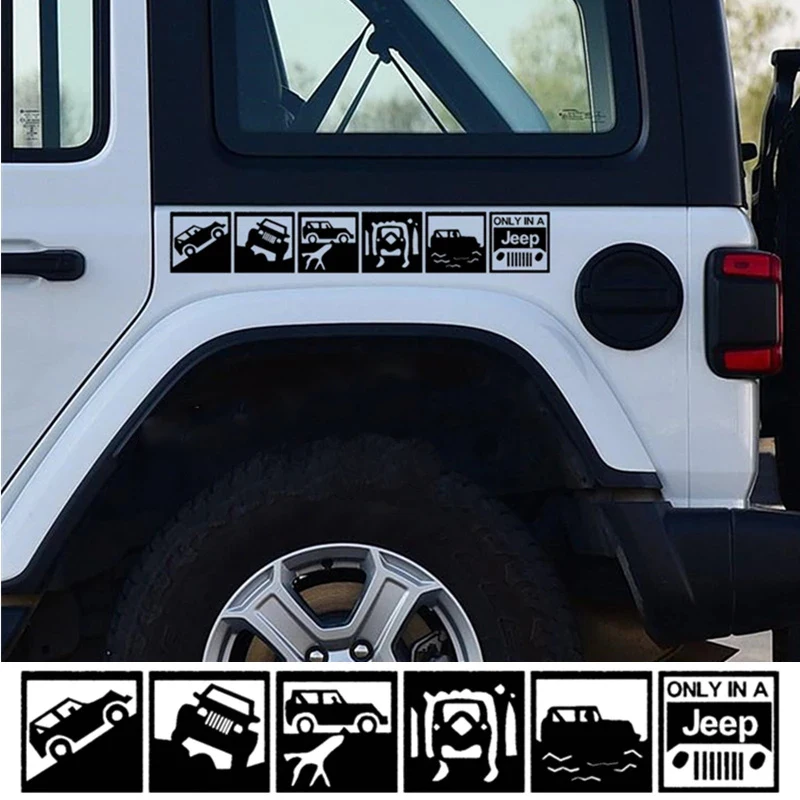 

A Jeep 4x4 4WD SUV Car Stickers Creative Funny Decals for Compass Patrio Wrangler Cherokee Vinyls Auto Tuning Styling D21