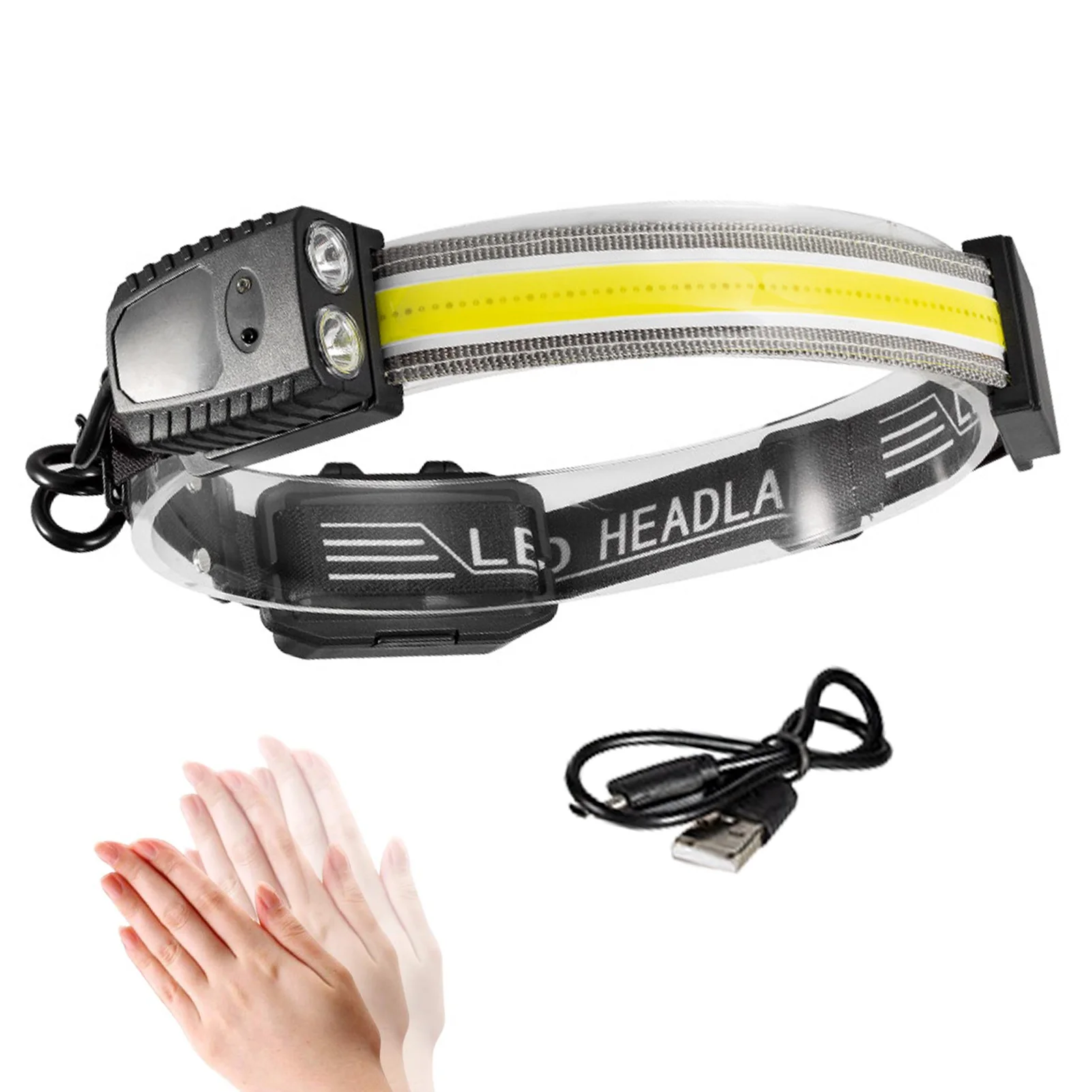 

LED Head Torch Rechargeable LED Headlamp Running Head Torch Headlight With Motion Sensor Bright Headlamp Torch For Kids And