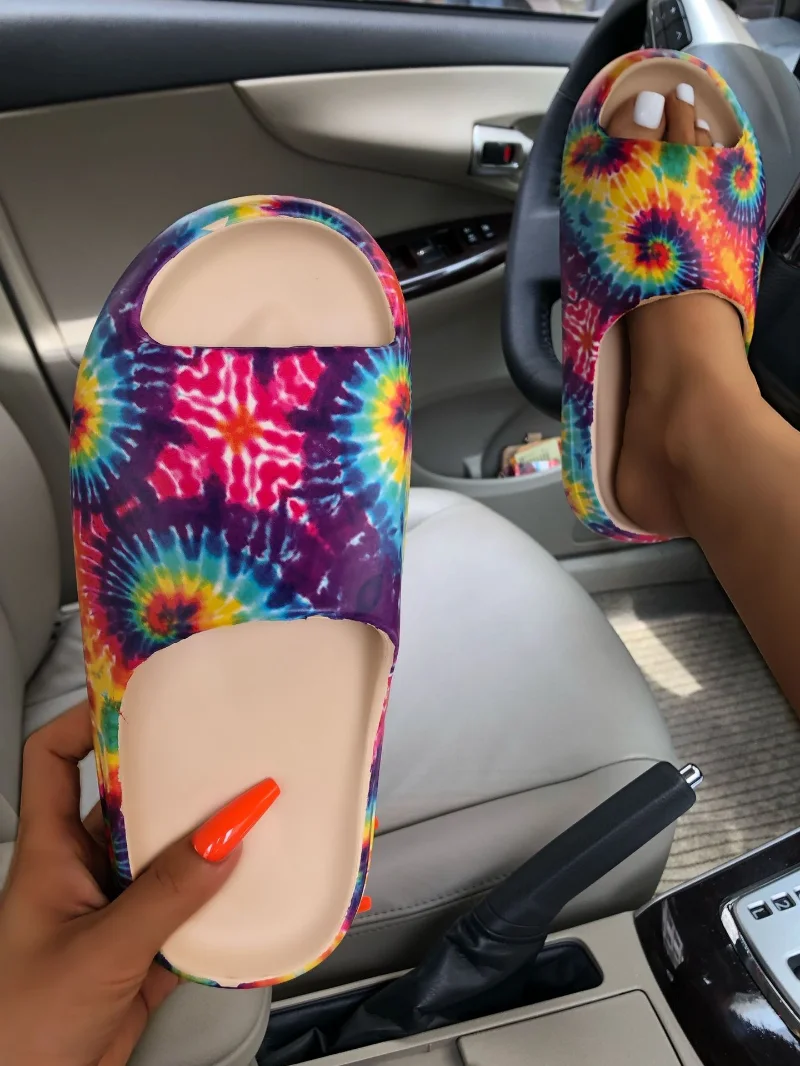 

Women Platform Slippers Fashion Flower Summer Shoes Outdoor Beach Non-slip Sandals for Woman Bathroom Slides Ladies Flats Shoes