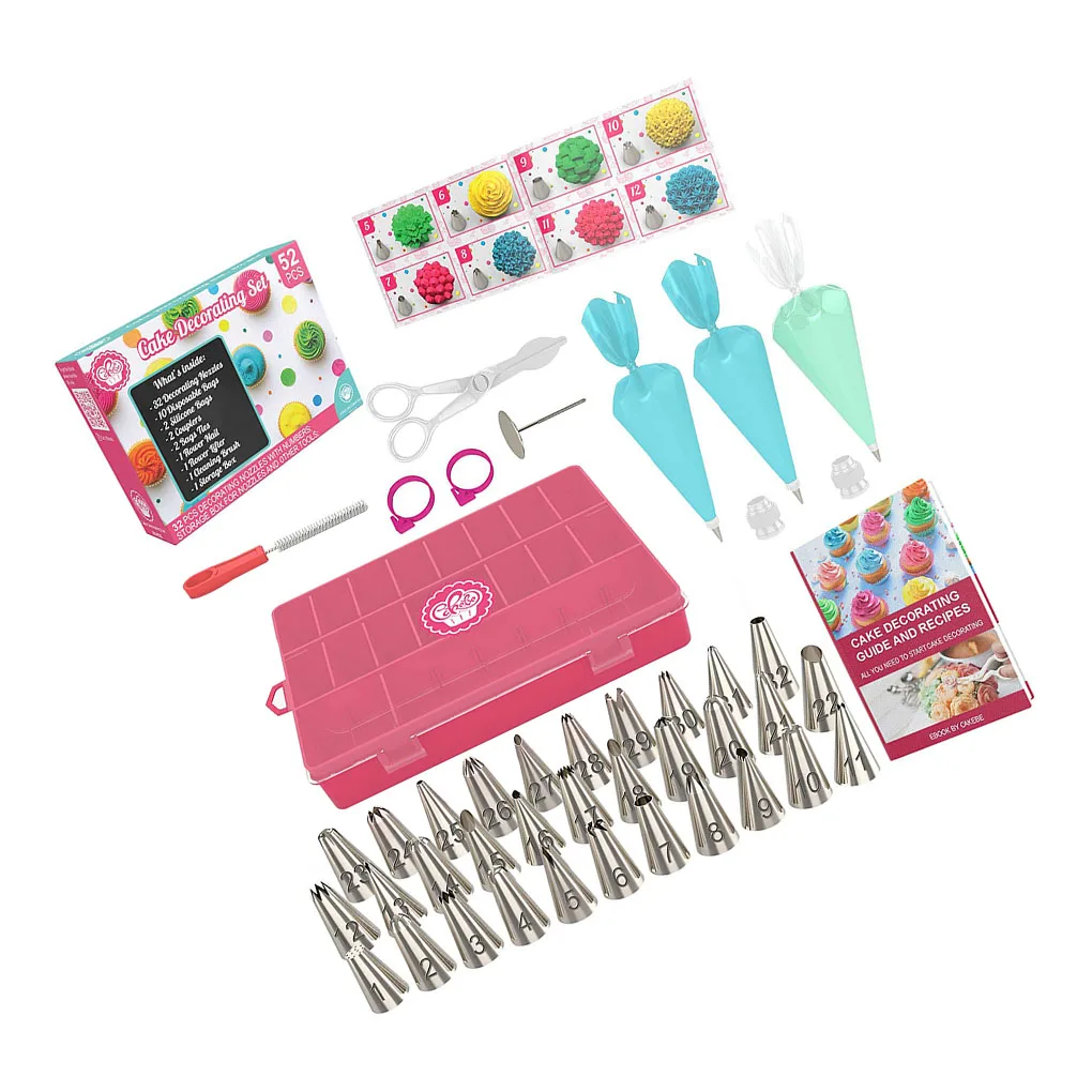 

52 шт. комплект для украшения торта из нержавеющей стали глазурь трубопровод насадка для пирожных Насадки для украшения кондитерских издели...