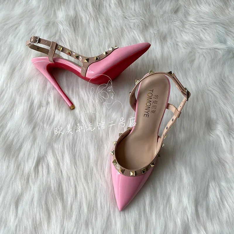 Бесплатная доставка новинка 2023 стильные розовые блестящие кожаные