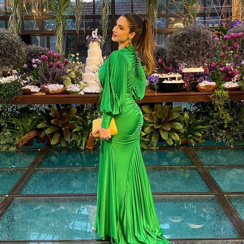 Женское облегающее платье Ailigou Зеленое Длинное Платье с V-образным вырезом и