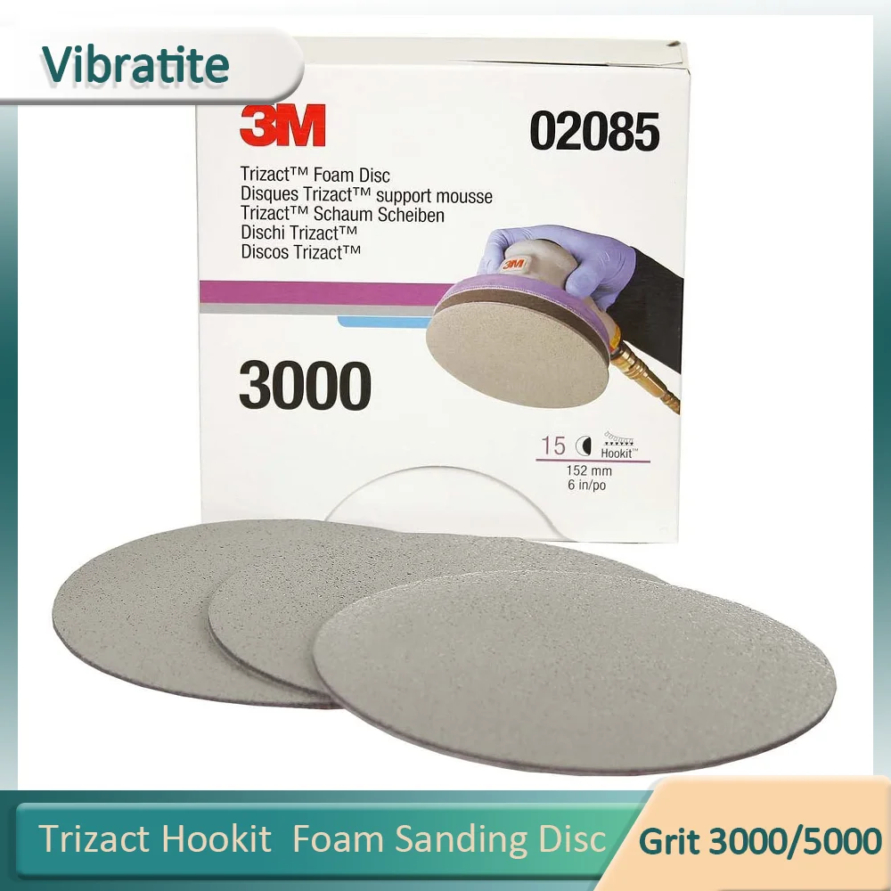 3M Trizact Hookit  Foam Disc Sanding Disc Sponge Sandpaper 02085 6 Inch 152mm 3000/5000 Grits For Random Orbital Sanders
