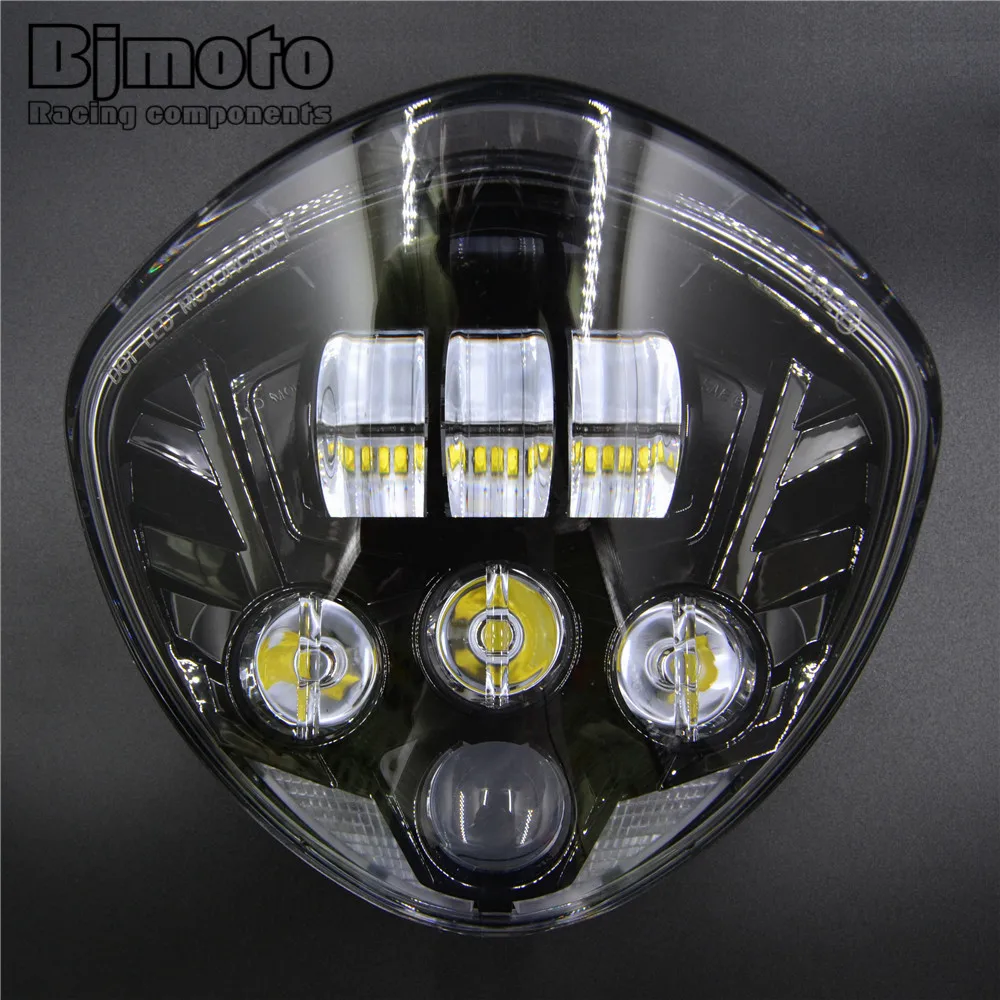 

BJMOTO Black LED Motorcycle Headlight 60W 12V Hi&Low IP68 Motorbike Head Lamp For Victory Cruisers Cross Country 2007-2016