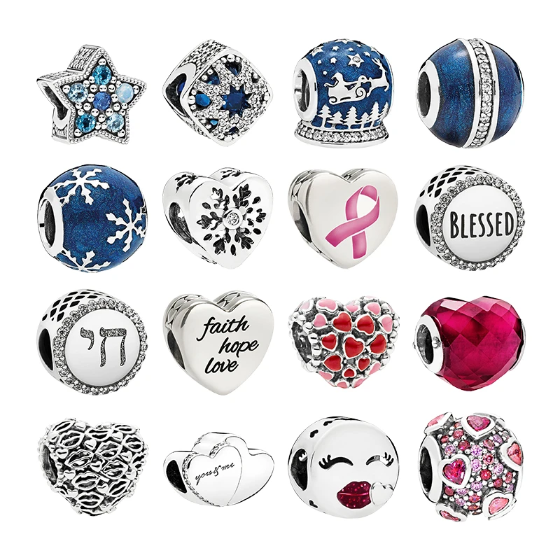 

Серебряные бусины 925 для браслетов, женские Украшения «сделай сам», звезда, полуночная лента из снежинок, любовь, сердца, искусственные крис...