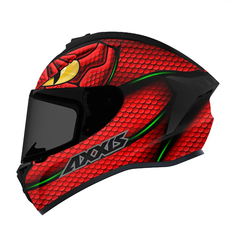 Мотоциклетный шлем ax4 Draken защитный на все лицо с принтом птицы рыбы - купить по