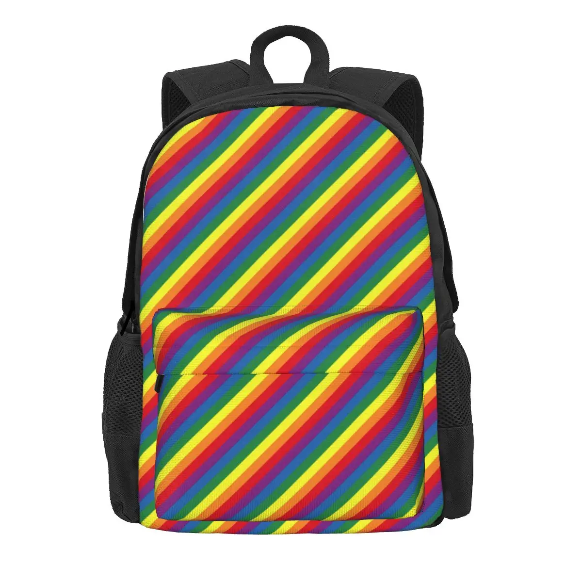 

Diagonal Rainbow Backpack Colorful Stripes Print Sport Backpacks Women Men Designer Soft School Bags Leisure Rucksack