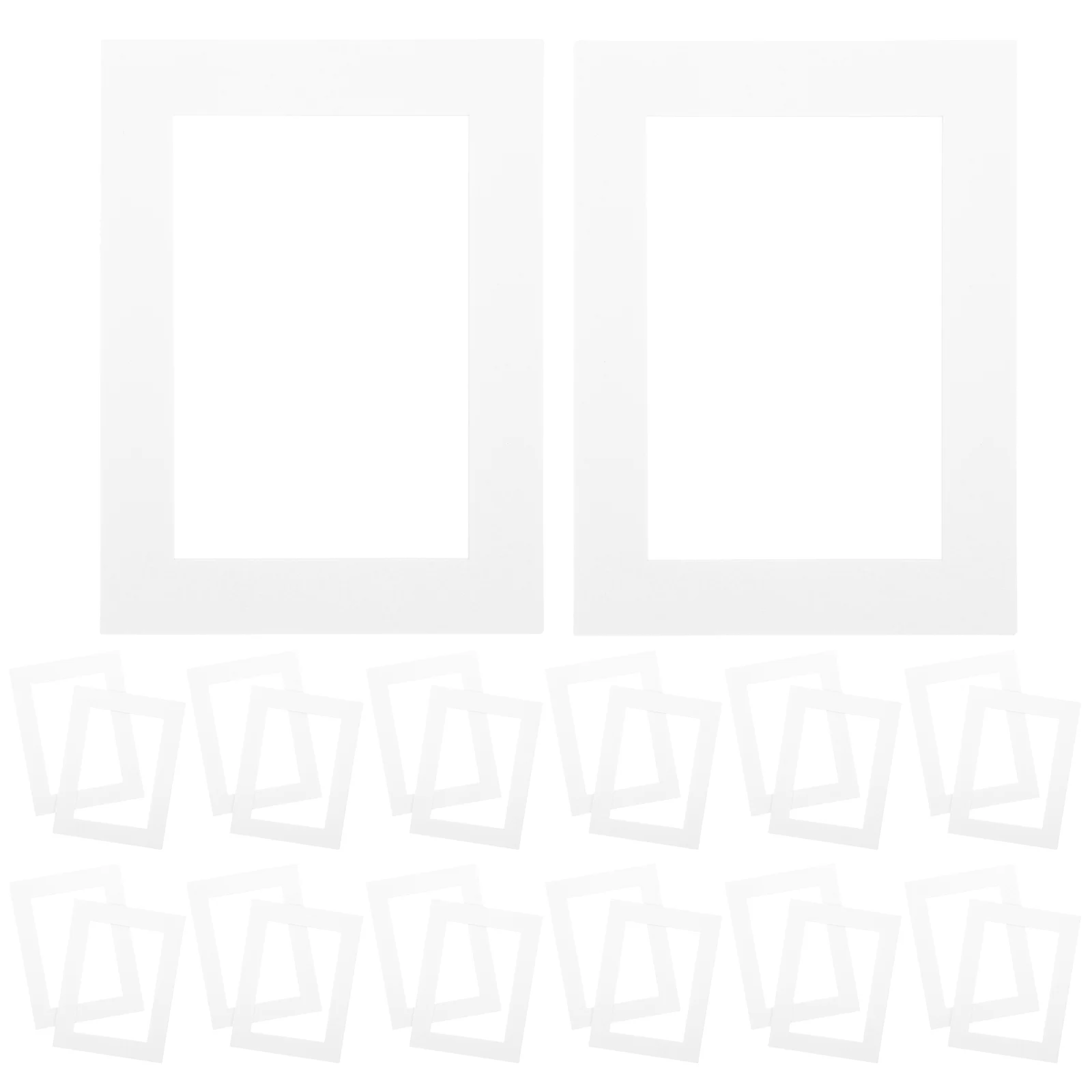 

25 Pcs White Accessories Cardboard Photo Frame Pre-cut Picture Mounts Mats Supplies DIY Backing