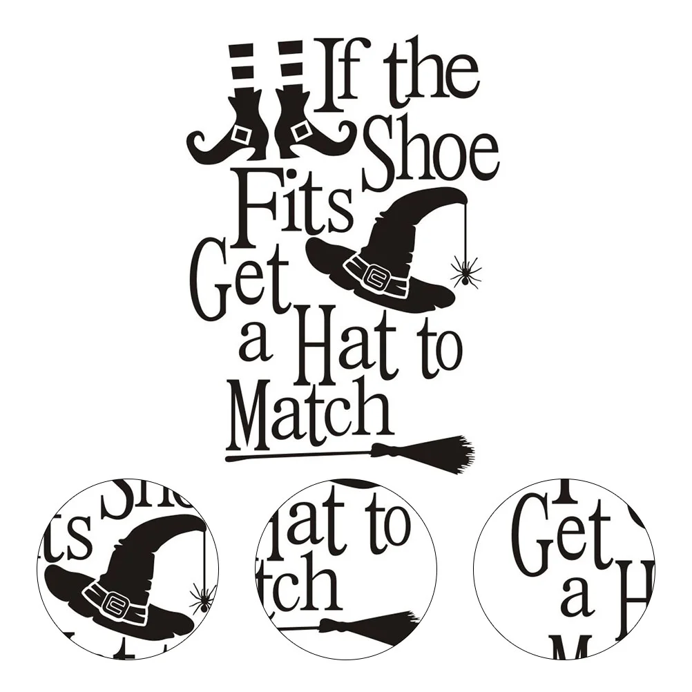 

Wallsticker Decor Decals Party Window Wallpaper Decorations Gothic Hat Pvc Removable Star Room Witch Cool Decorative Spider