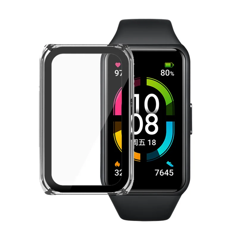 Модный водонепроницаемый чехол для часов 2 в 1 2022 + стекло Huawei Band 7 6 PRO PC полная