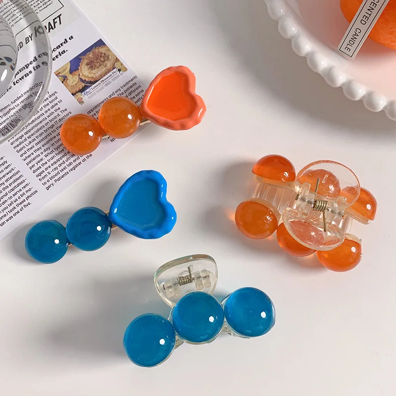 

2PC Korean Cute Colorful Hair Clip Claw Clamp for Women Girls Kid Children Hairpin Crab Headband Hair Gift Accessories Headwear
