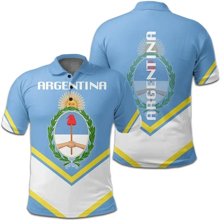 

Новинка 2023, мужская рубашка-поло с флагом Аргентины, Повседневная рубашка-поло с 3D-принтом, уличная одежда Харадзюку с именем под заказ для мужчин и женщин