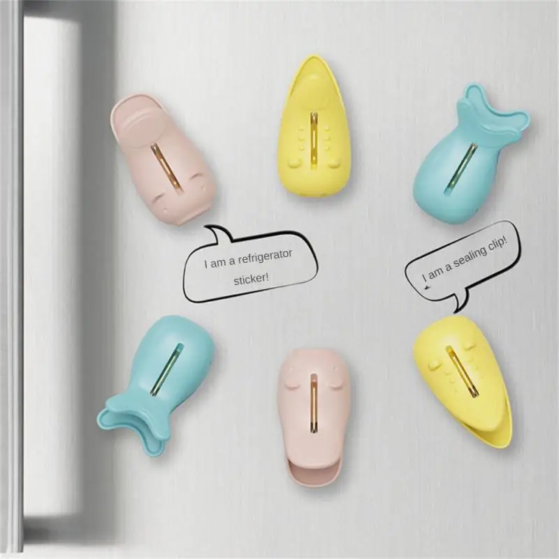 

3pcs/set Food Sealing Clip Refrigerator Magnetic Food Bag Clips Magnetic Message Board Notepad Sticker Clip Plastic Snack Clip