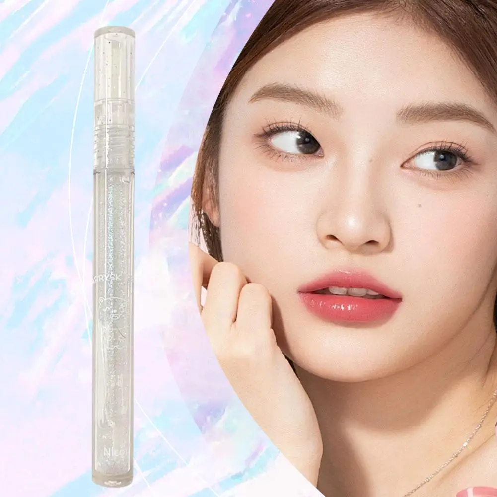 Глянцевый глянцевый блеск для губ прозрачная бесцветная синяя помада блестящий