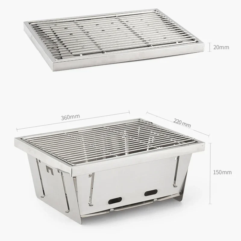 Складной гриль для барбекю из нержавеющей стали