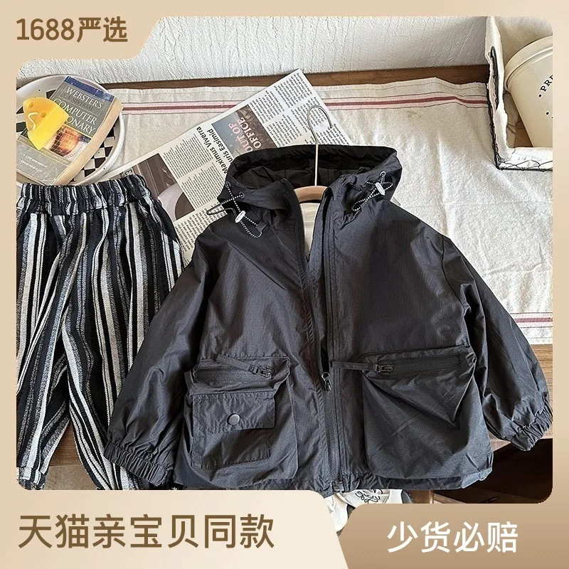 

Boys' outerwear Spring and Autumn 2023 New Children's Clothing Girls' Work Top Autumn Clothing Children's Windproof Fashion