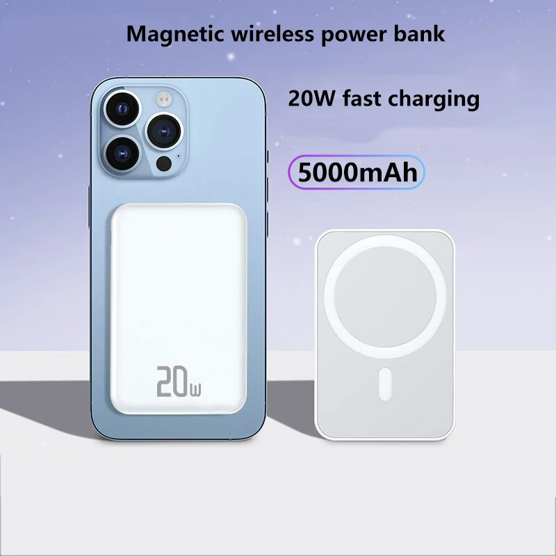 

5000mAh PD 20W For Magsafe Portable Powerbank Magnetic Wireless Power Bank Spare Shared Battery For Iphone 13 External Charger