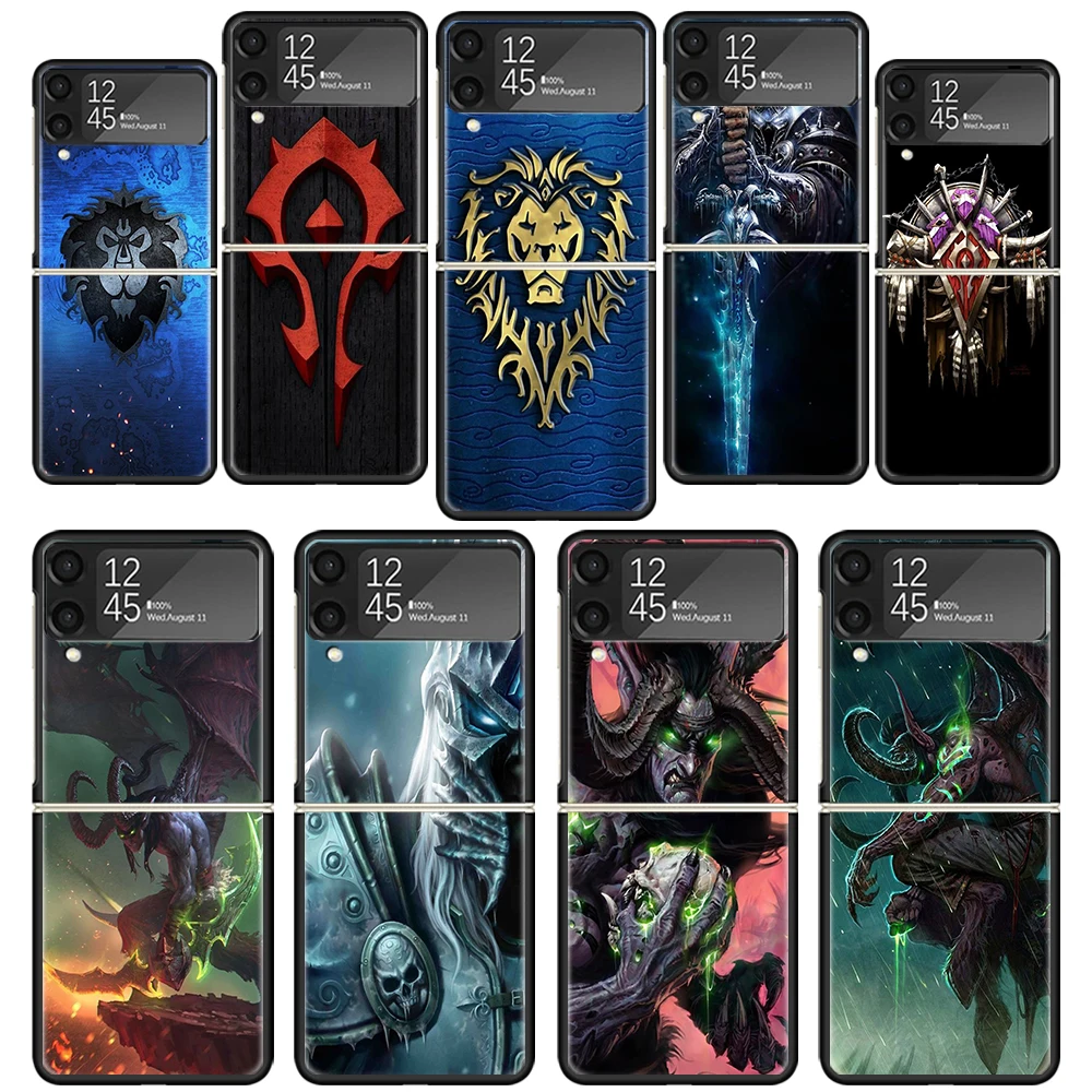 Чехол для телефона W-World Of W-Warcraft W-Wow Samsung Galaxy Z Flip 6 5 4 3 5G черный твердый чехол ZFlip6 ZFlip5