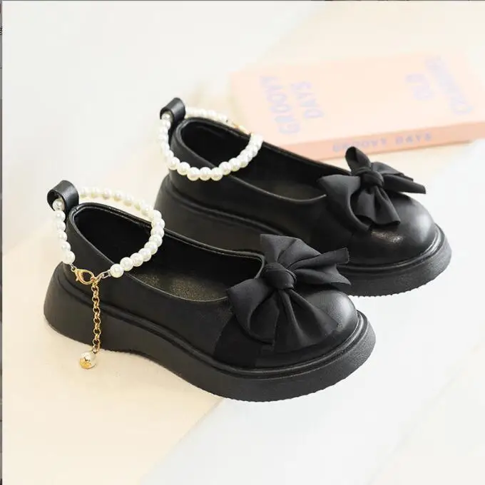 Summer Female Shoes Fashion Women's thick heels Round Head Band Heel Shoes Bow Pearl Square Heel Low-top Pumps Women Shoes