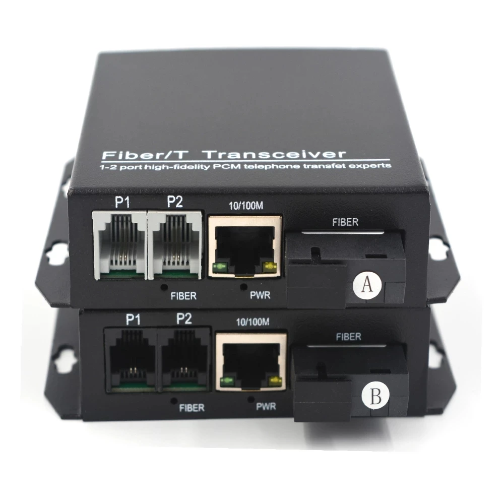 

Premium Telephone Extenders - 2 channels PCM Voice Telephone over Fiber Optic up 20Km 10/100Mbps Ethernet SC Singlemode fiber