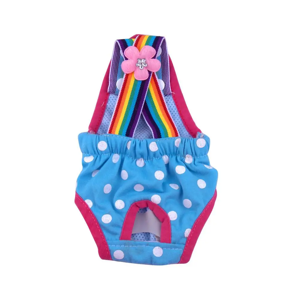 

Sweat-absorbent Cotton Polka Dot Striped Female Dog Sanitary Panties Dog Supplies