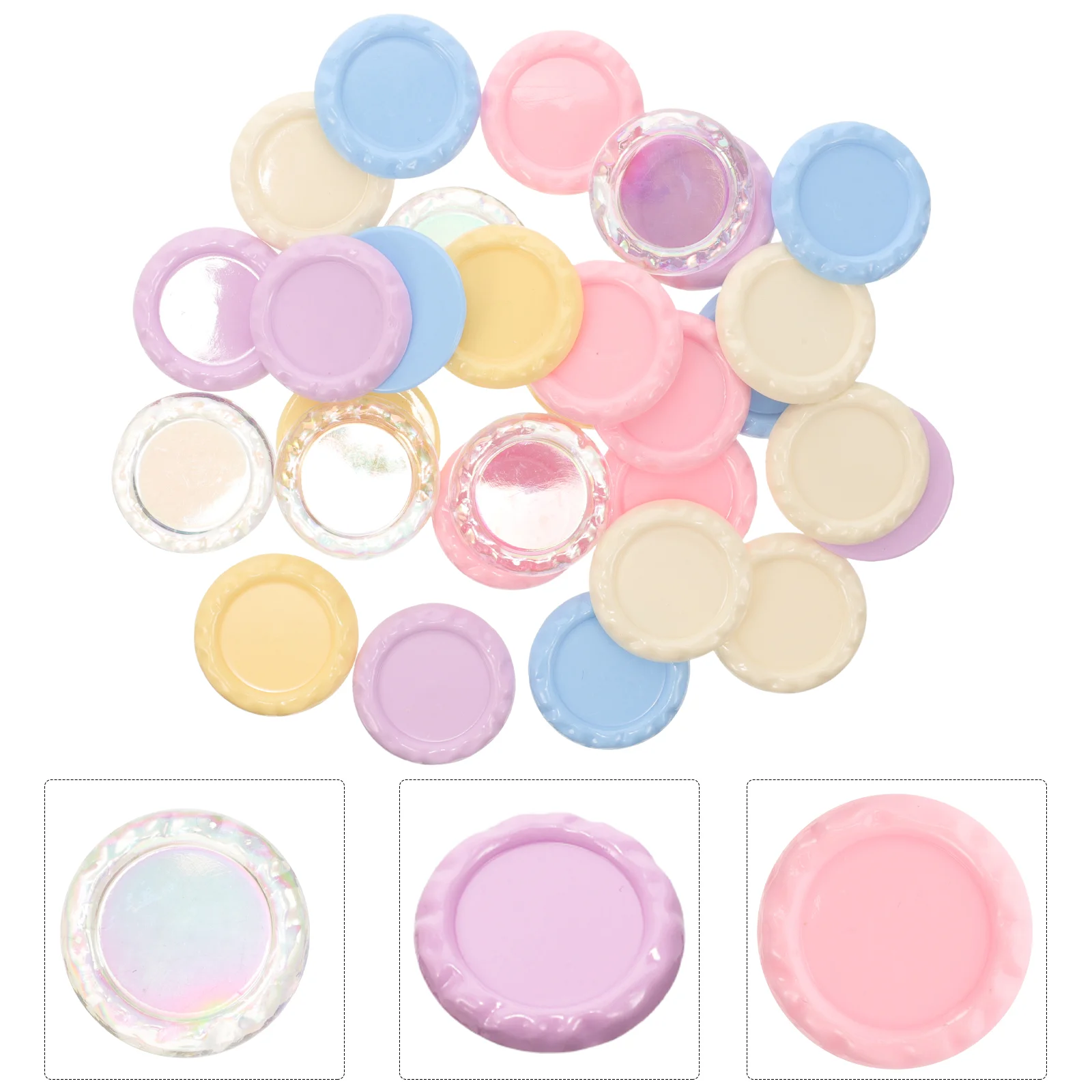 30 шт. круглые диски с плоской задней частью подвески сделай сам красочные чехол