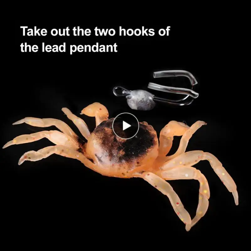

3D Super Simulation Crab Hook Fake Crab Bait Sea Gentian Outdoor Fishing Lures Tools Grouper Bionic Bait 10cm