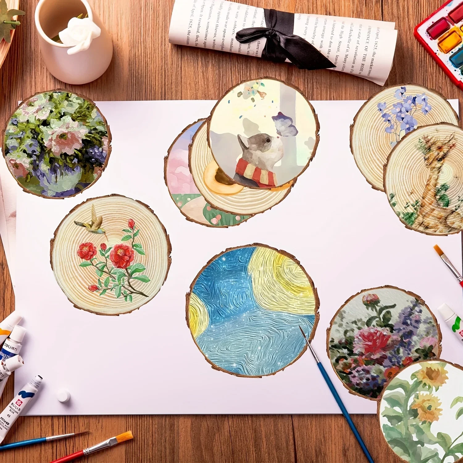 10 шт. необработанные ломтики сосны для центральных частей 5 1-5 дюйма круглые