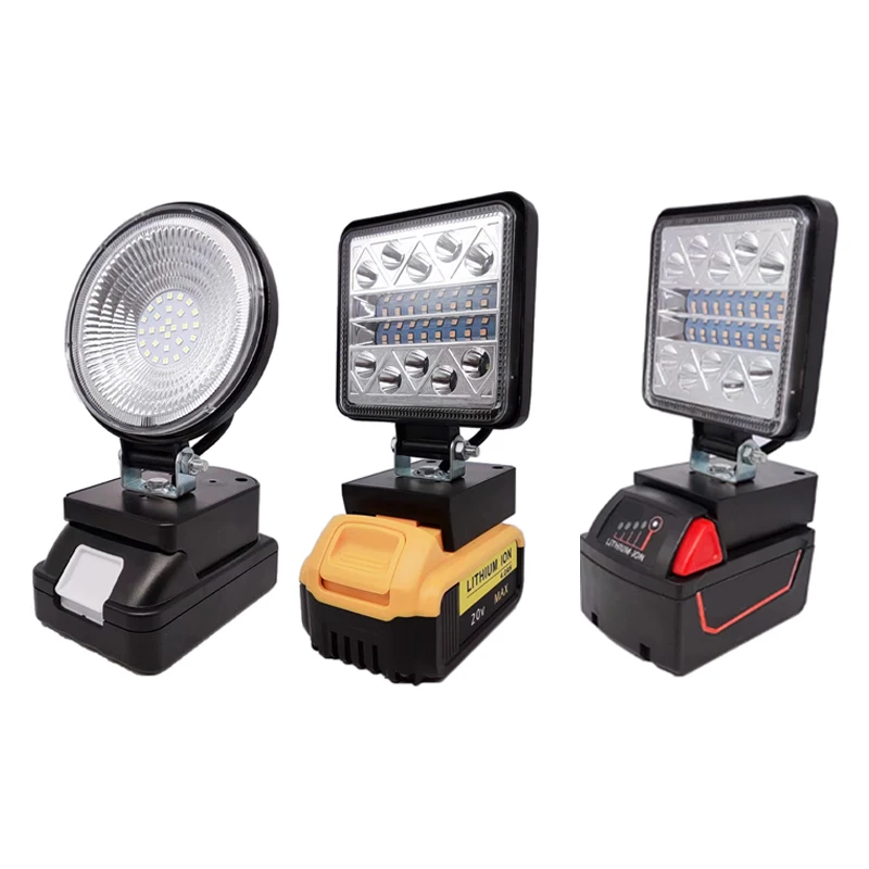 

For Makita for Dewalt for Milwaukee 18V Li-ion Battery Outdoor Camping Emergency Lighting LED Work Light Flashlight 14.4V-20V