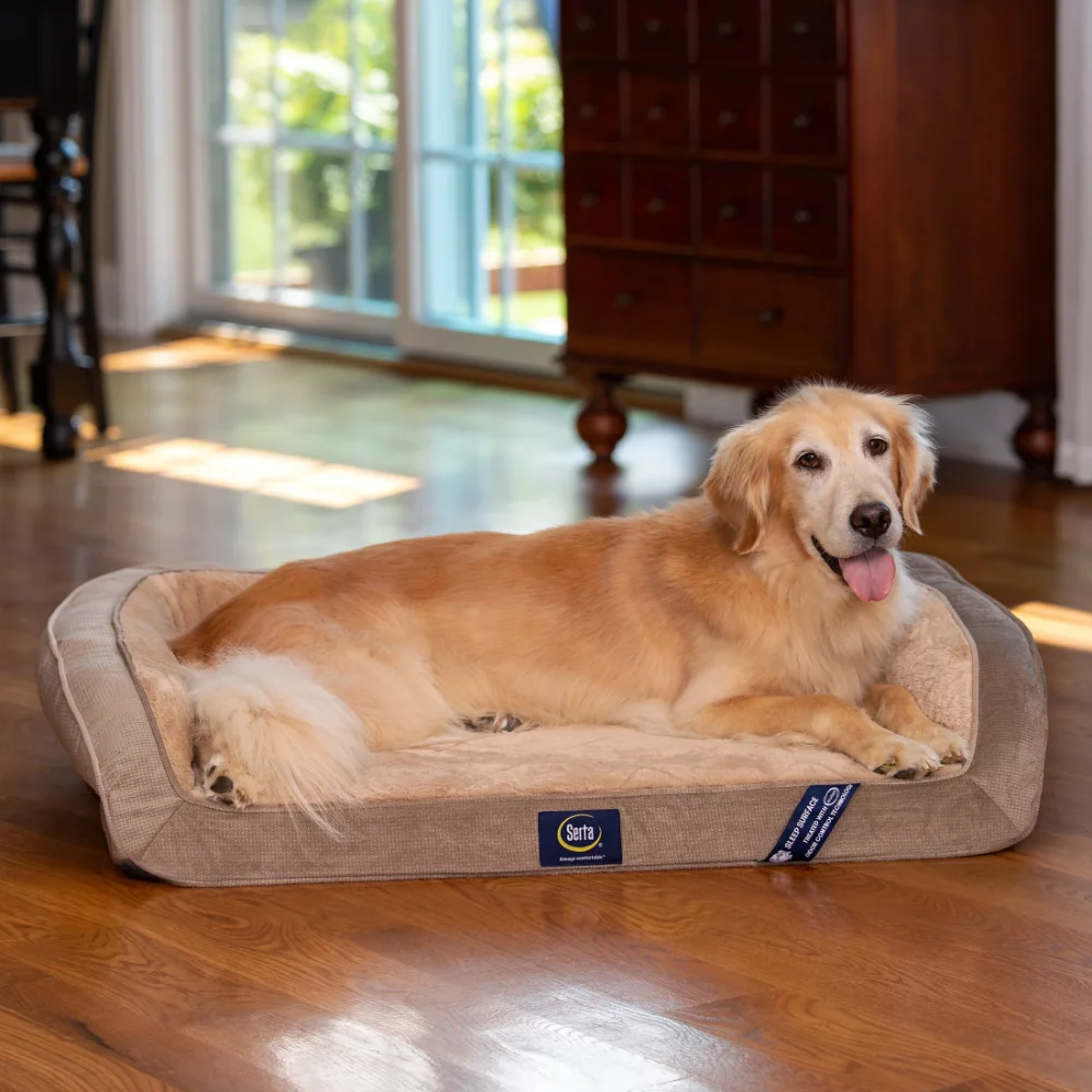 

Serta, Large, Quilted Gel Memory Foam Ortho Couch Pet Bed Dog Beds for Medium Dogs Dog Beds for Small Dogs