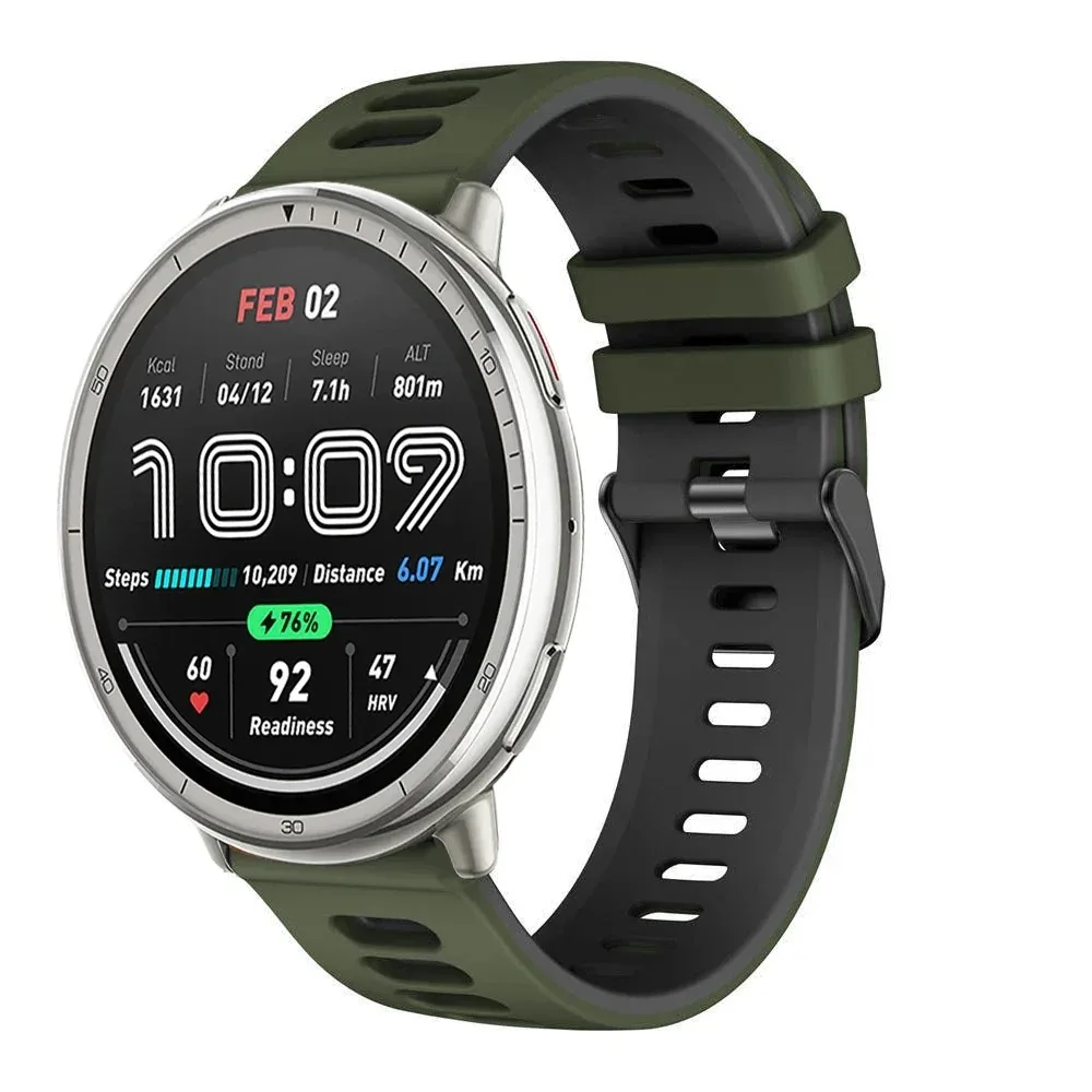 Фото Силиконовый ремешок 20 мм 22 мм для Amazfit Active 2/GTS 4 Mini Cheetah, круглый, удобный для Amazfit GTR/Balance/Bip 6 5/Stratos, ремень №5