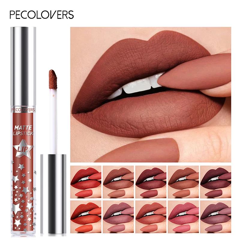 

1 шт. Сексуальная бархатная матовая помада, водостойкий стойкий блеск для губ, антипригарный блеск для губ, красная помада, глазурованная косметика, женская помада для макияжа