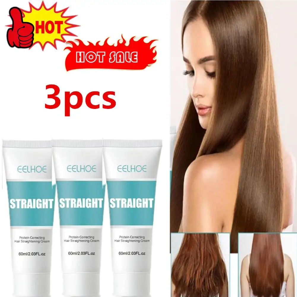 

3X EELHOE Keratin Hair Straightening Cream Professional Damaged Treatment Faster Smoothing Curly Hair Care Protein Correction Cr