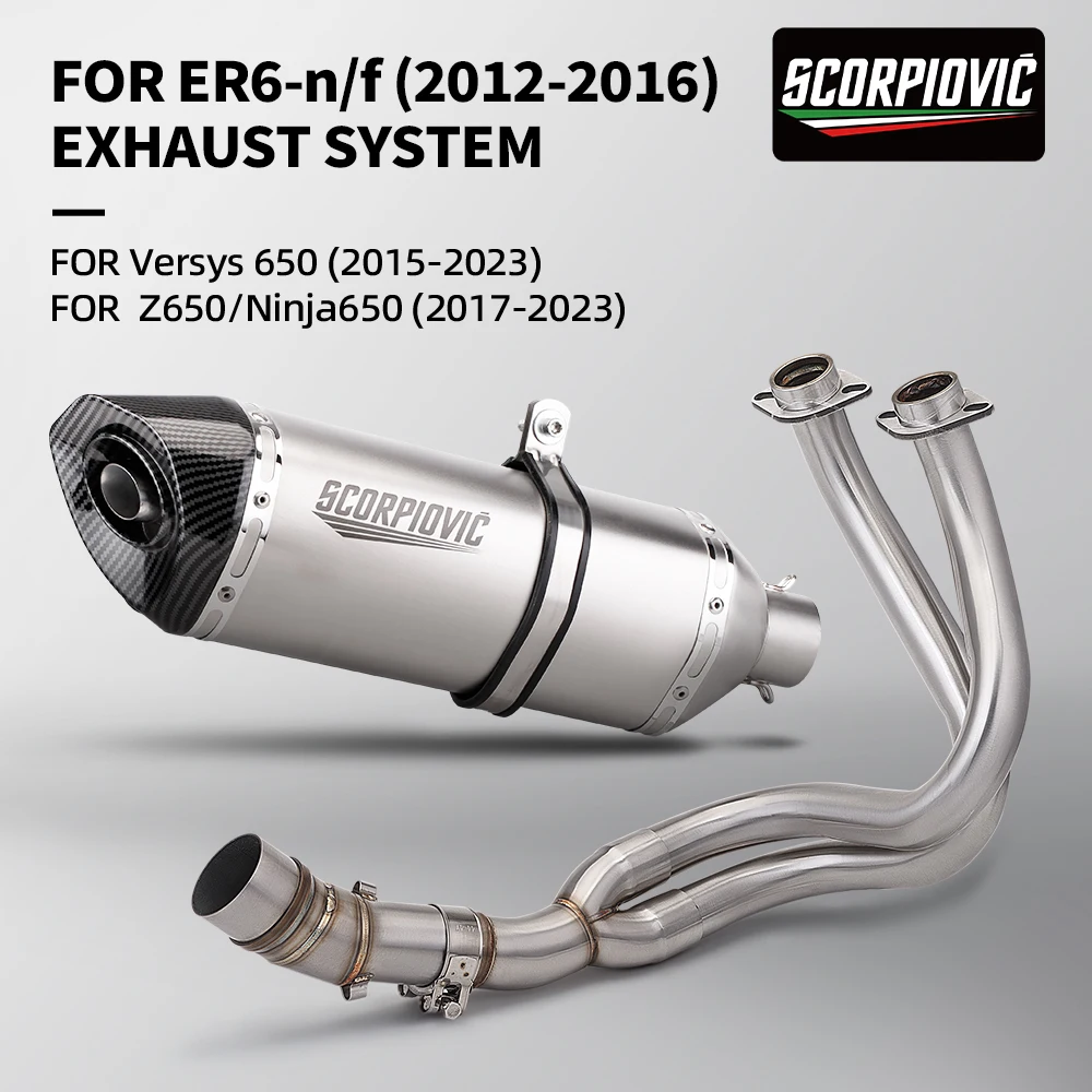 Фото Полная выхлопная система мотоцикла для ER6N ER6F Versys 650 Z650 Ninja650 Escape Modify 51 мм глушитель с DB Killer №2