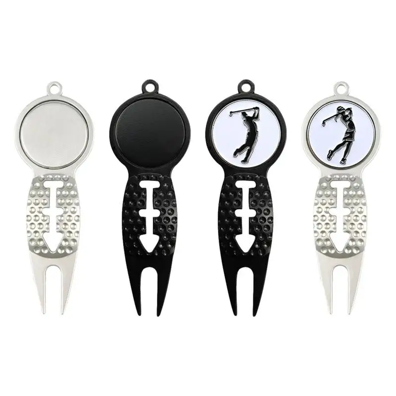 

Инструмент Divot и маркер для мячей, маркер для мячей для гольфа из цинкового сплава, инструмент для ремонта Divot, портативный нержавеющий прочный аксессуар для гольфа для очистки