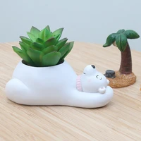 cute polar bear succulent flower pot silicone mold scented molds for gypsum and concrete stone carving art ornaments homemade