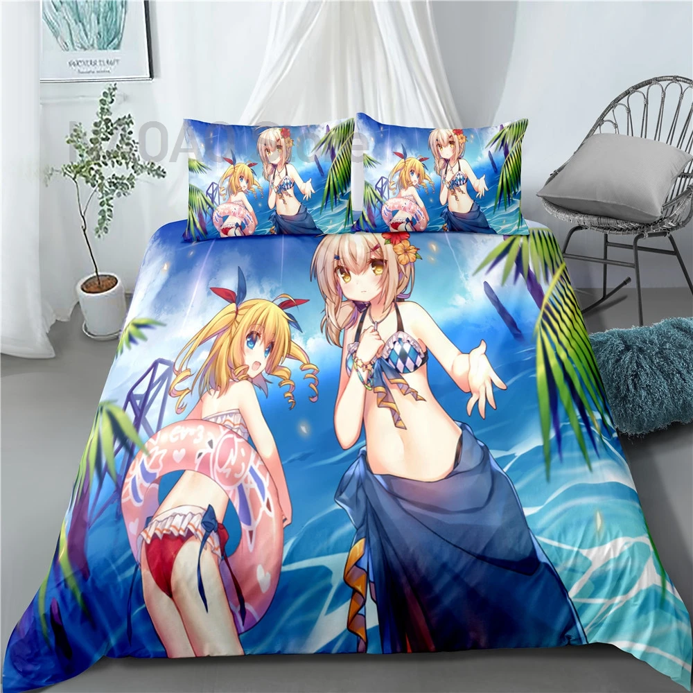 

Anime Azur Lane Sakura Empire 3D Printed Bedding Set Duvet Cover KING Queen Full Twin Size for Women Girls Bedroom Decor