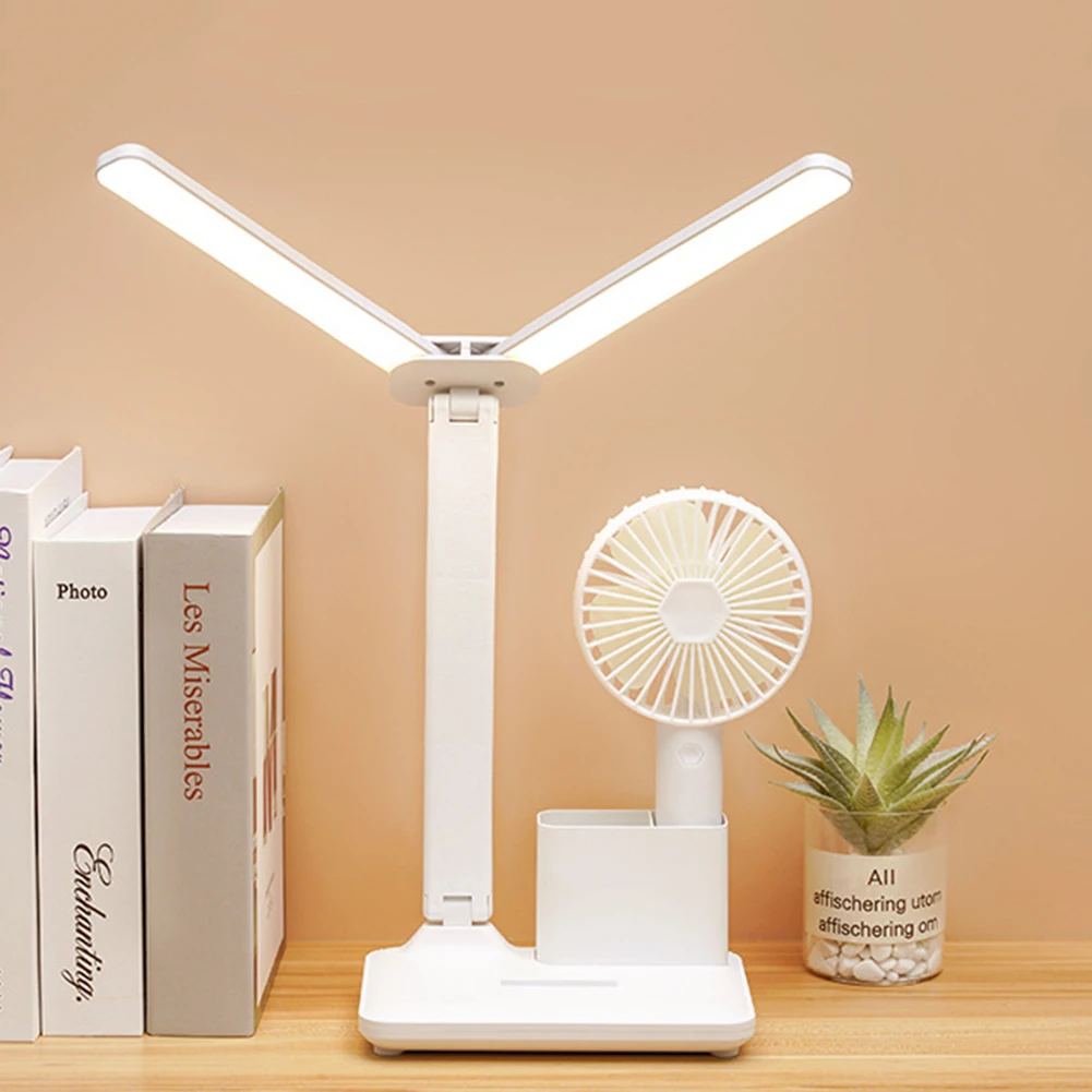 

Foldable Reading Desk Lamp Double Head 40 LED Bedside Lamp Eye Protection Table Light Stepless Dimming for Bedroom/Study/Office